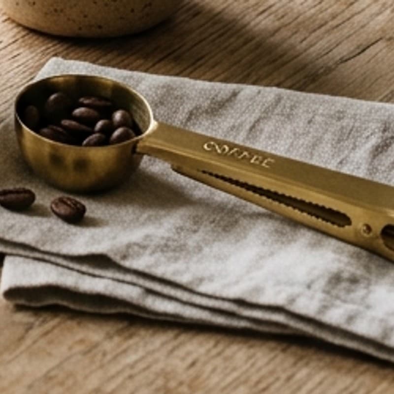 Hand-Forged Brass Measuring Scoop & Bag Clip