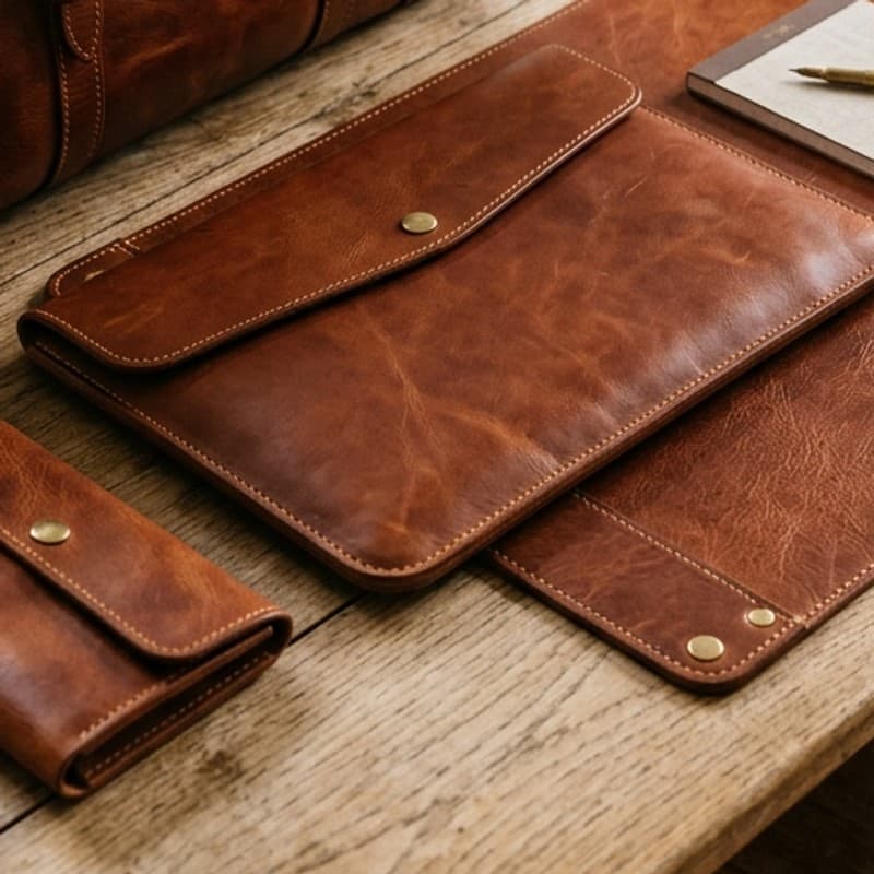 Minimalist Leather & Merino Wool Laptop Sleeve